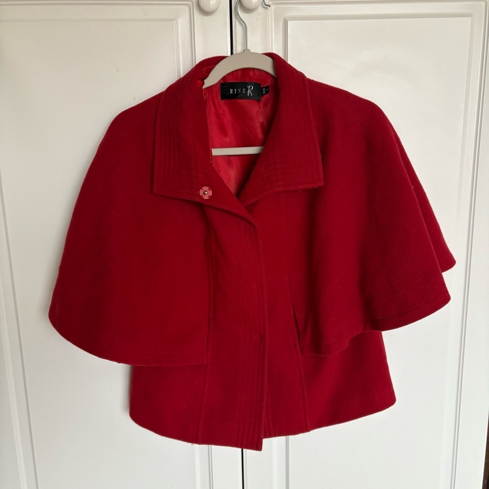 Women's Red Sweater Cape